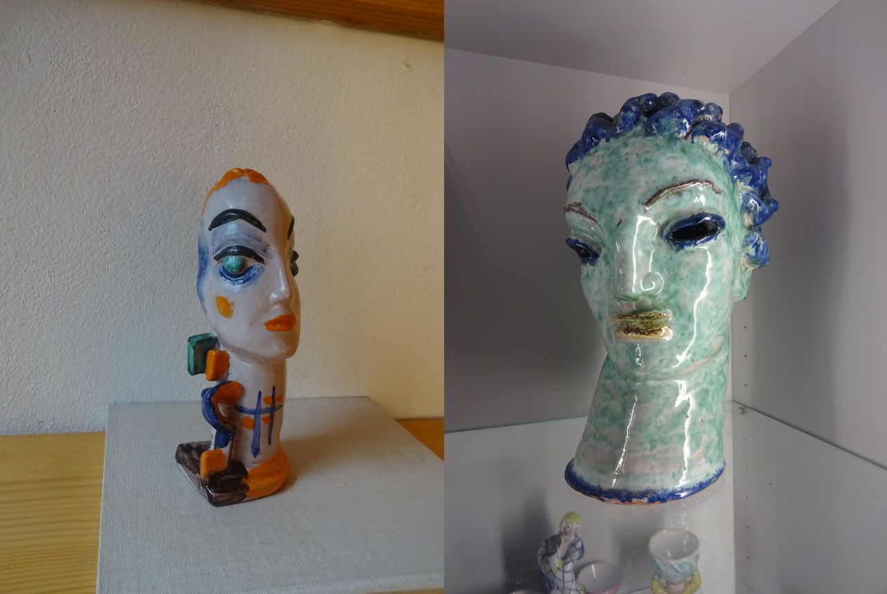 Zwei Objekte aus der Ausstellung "Kopf hoch"